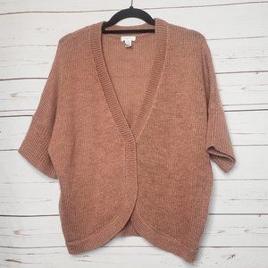 Chico's Wool Blend Single Snap Closure Crop Cardigan